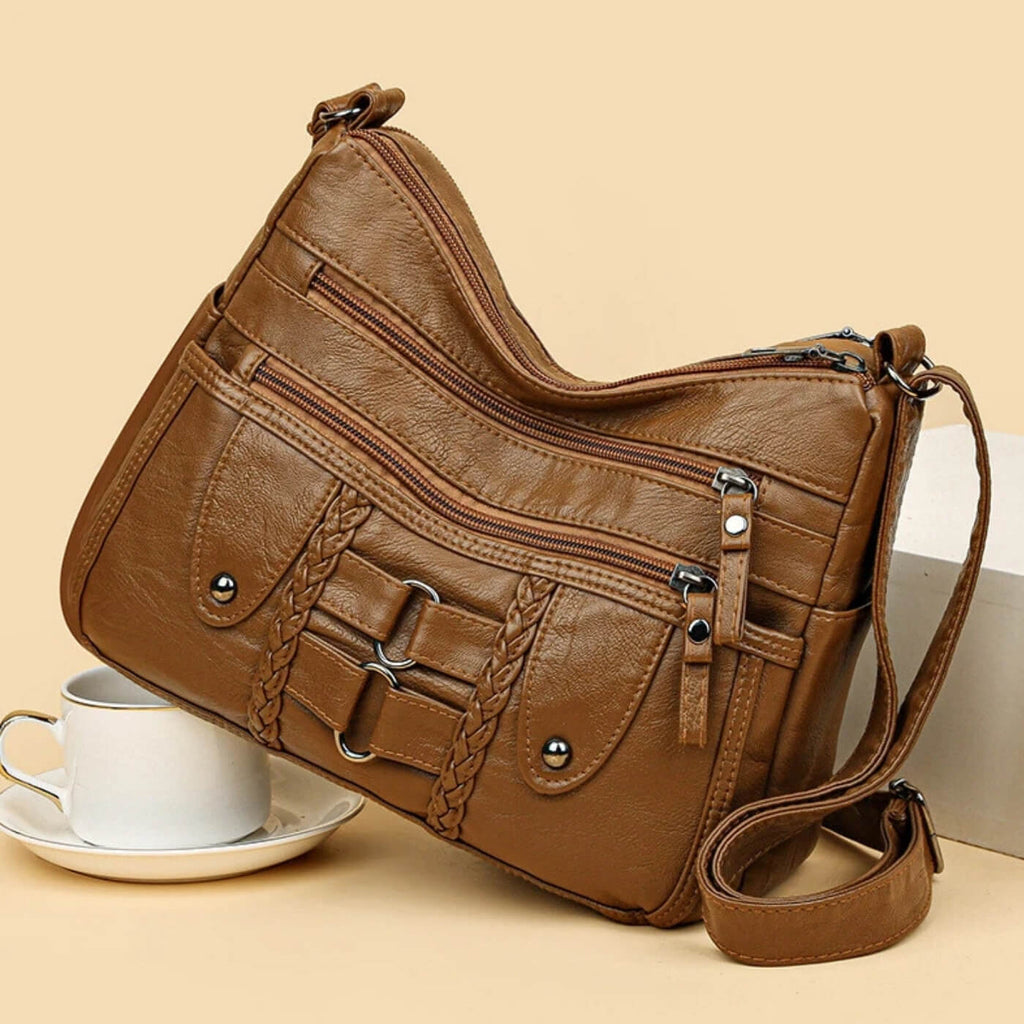 Huguette | Sac Bandoulière Tressé Multi-Zip