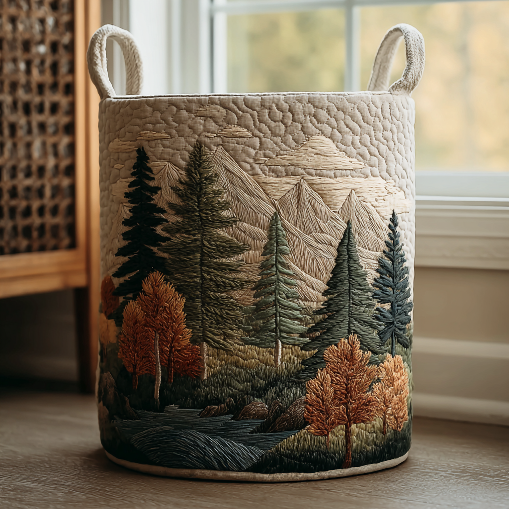 Forêt | Panier à Linge Matelassé