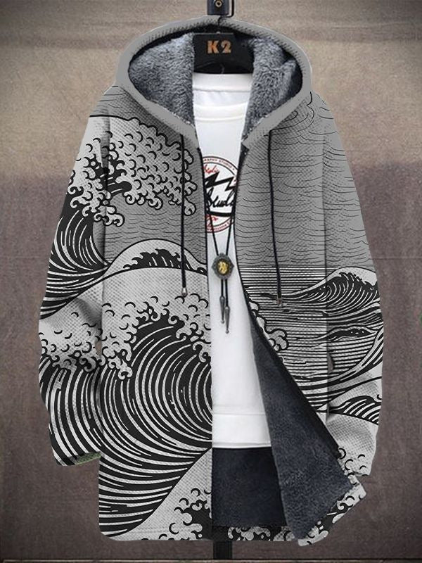 Clotilde | Gilet à capuche à imprimé artistique