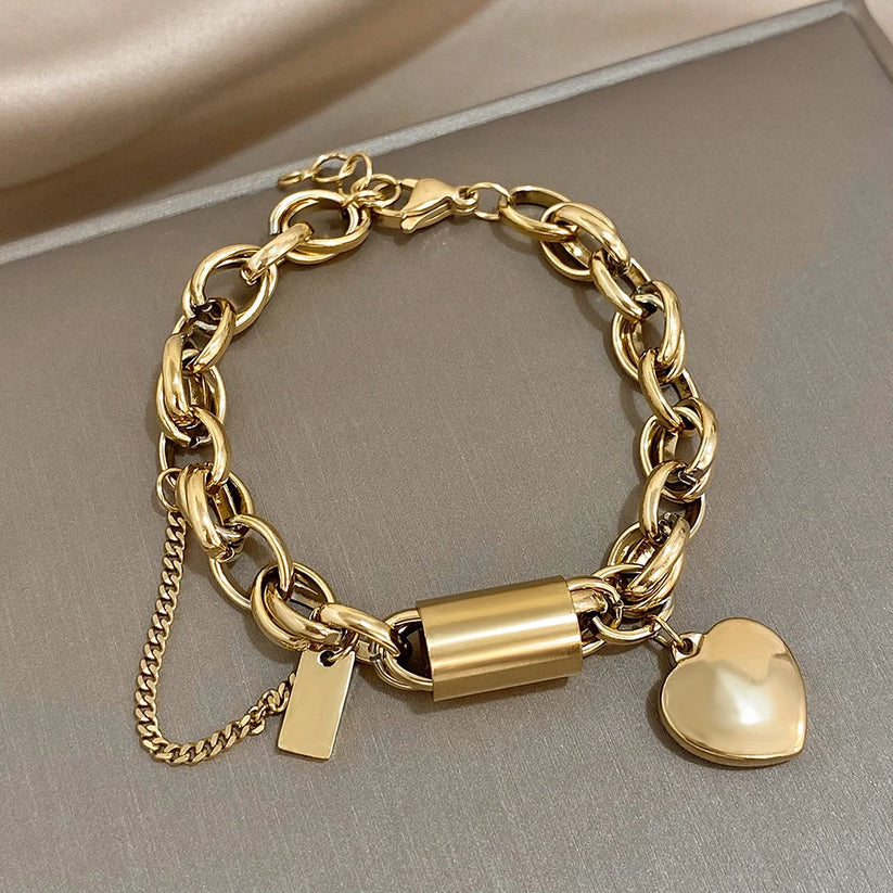 Chloé | Bracelet à Breloque Cœur Doré