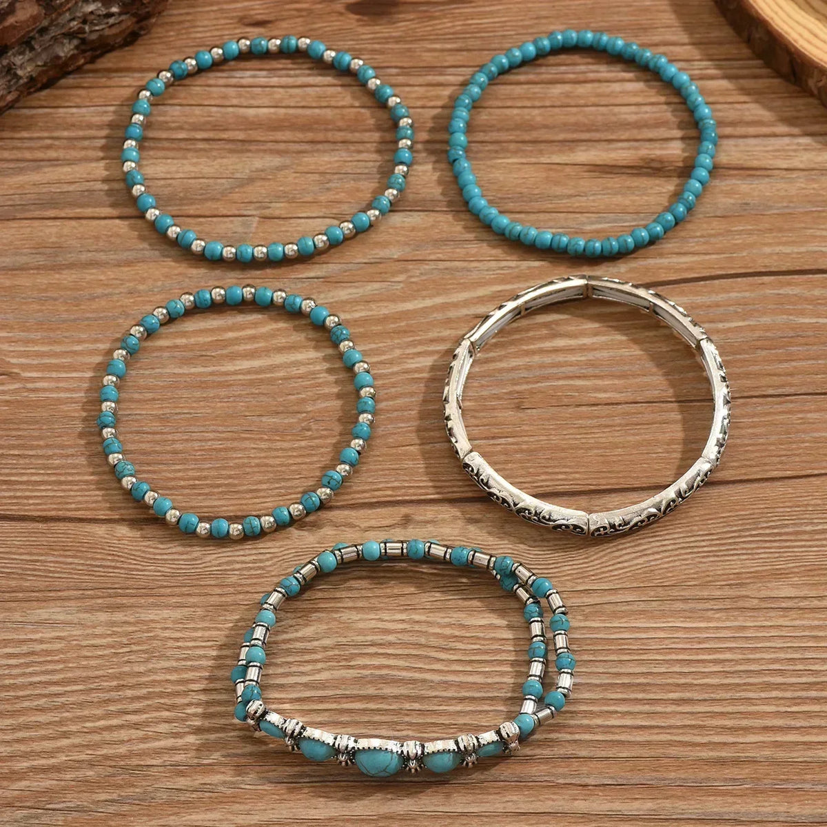 Arlette | Set de Bracelets à Perles Turquoise