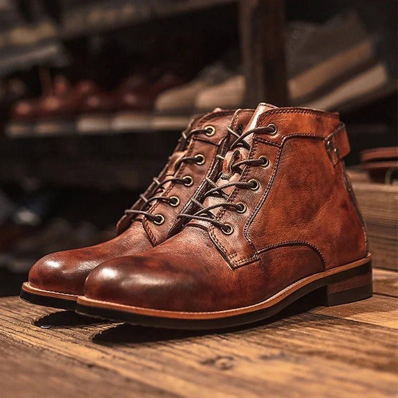 Damien | Bottines à Lacets en Cuir