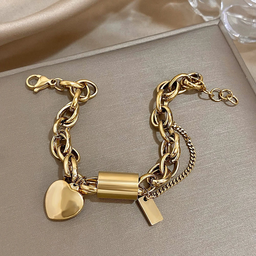 Chloé | Bracelet à Breloque Cœur Doré