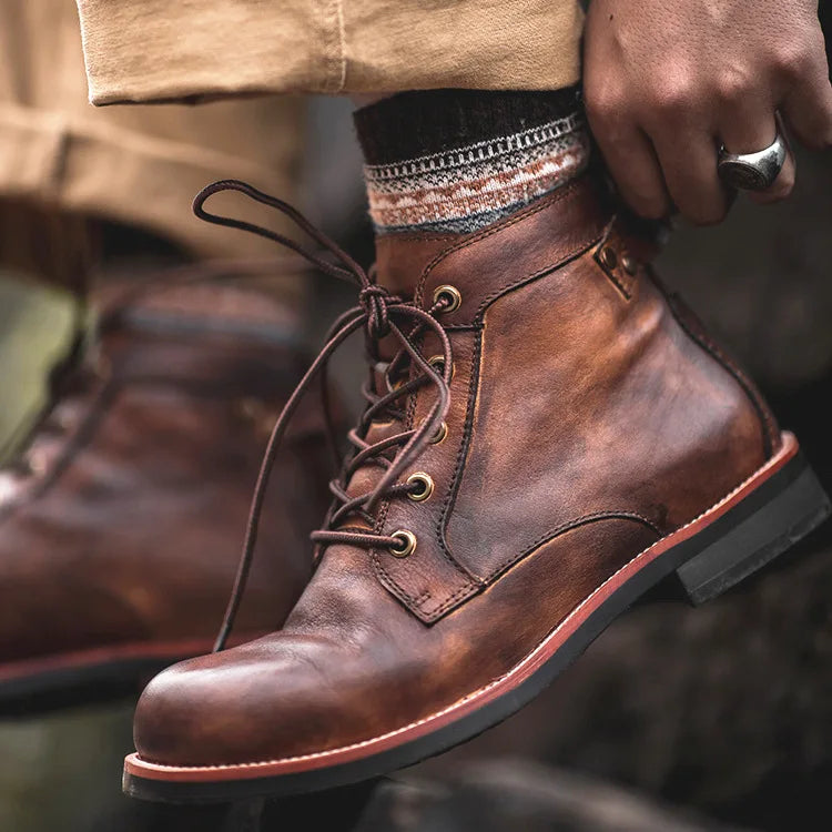 Damien | Bottines à Lacets en Cuir