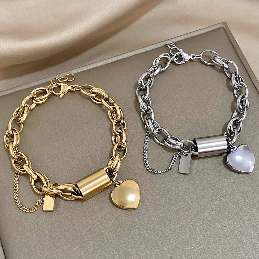 Chloé | Bracelet à Breloque Cœur Doré