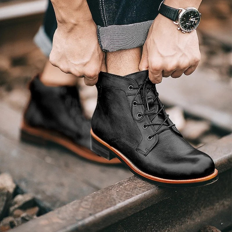 Damien | Bottines à Lacets en Cuir