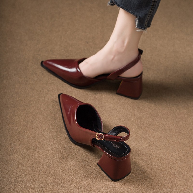 Maïa - Escarpins Slingback Pointus à Talon Carré