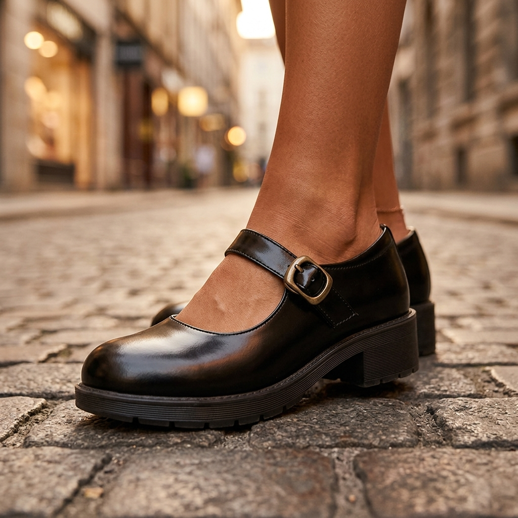 Marie-Anne - Derbies Babies en Cuir Brillant