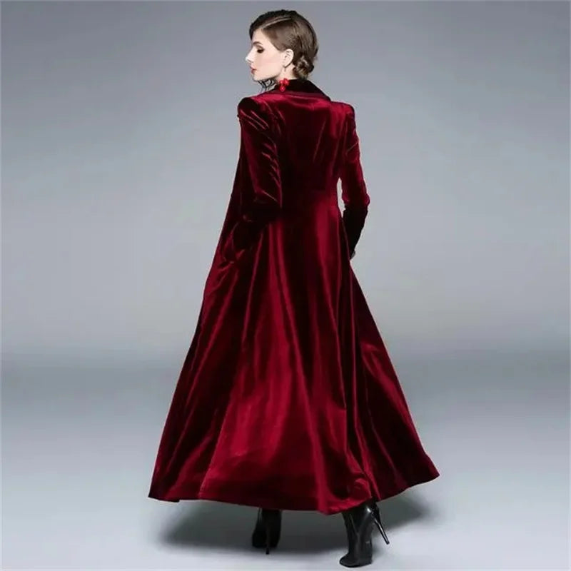 Corinne | Manteau Long en Velours