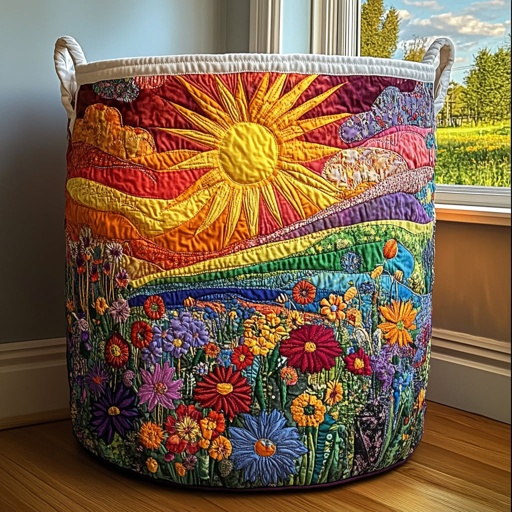 Douceur Ensoleillée | Panier à Linge Matelassé