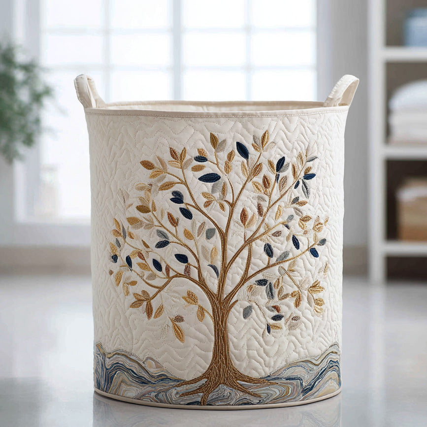 Floraison Vitale | Panier à Linge Matelassé