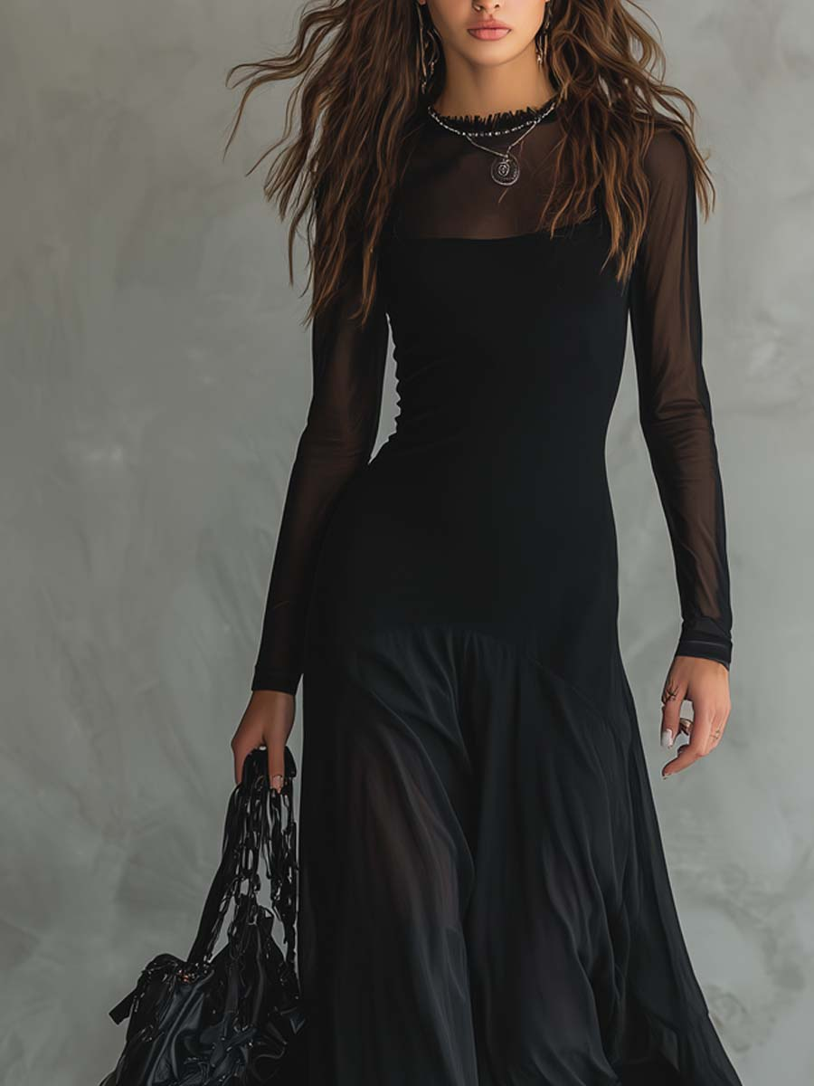 Ninon | Robe Maxi Ample en Tulle Noir