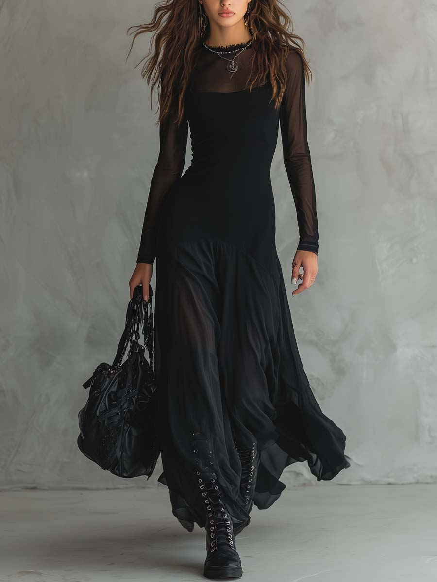 Ninon | Robe Maxi Ample en Tulle Noir