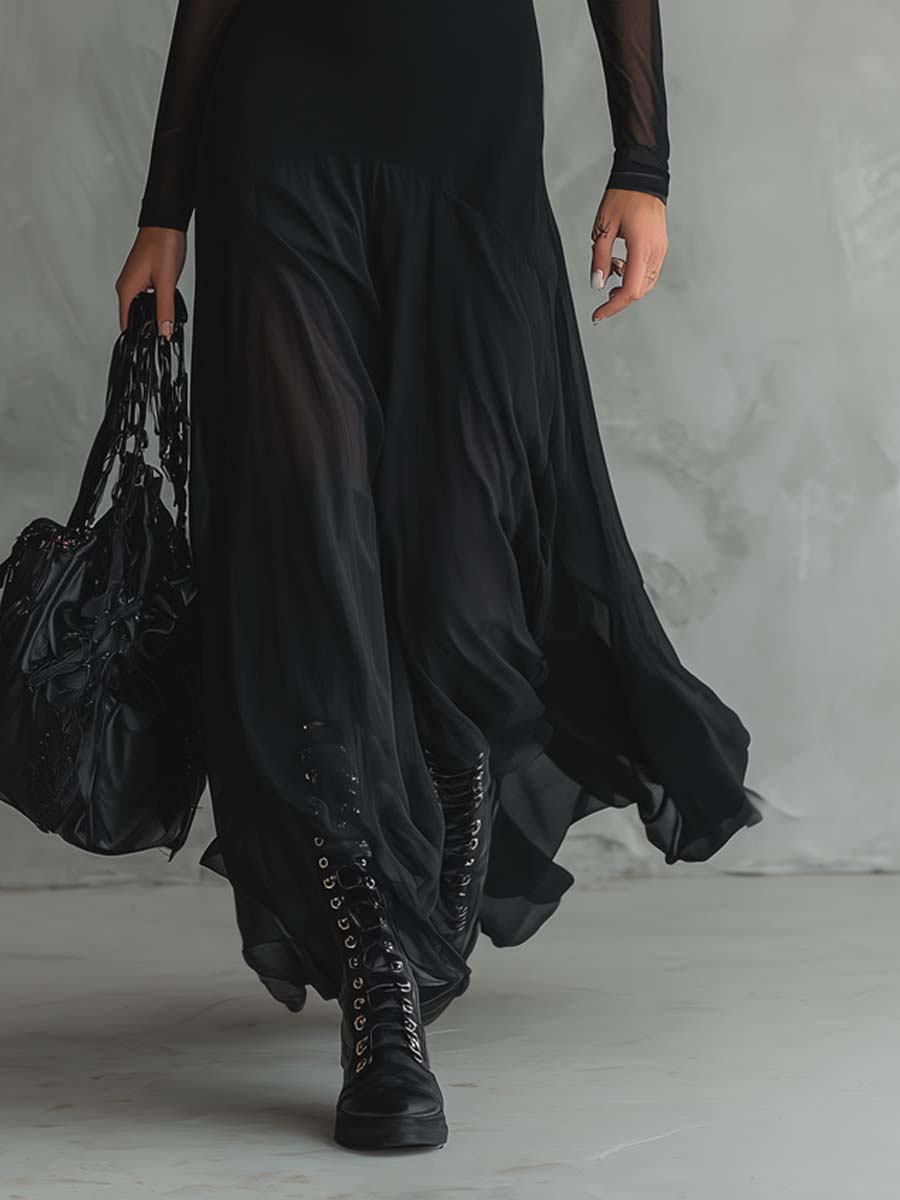 Ninon | Robe Maxi Ample en Tulle Noir
