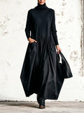 Albane | Robe Longue Oversize à Col Montant avec Poches