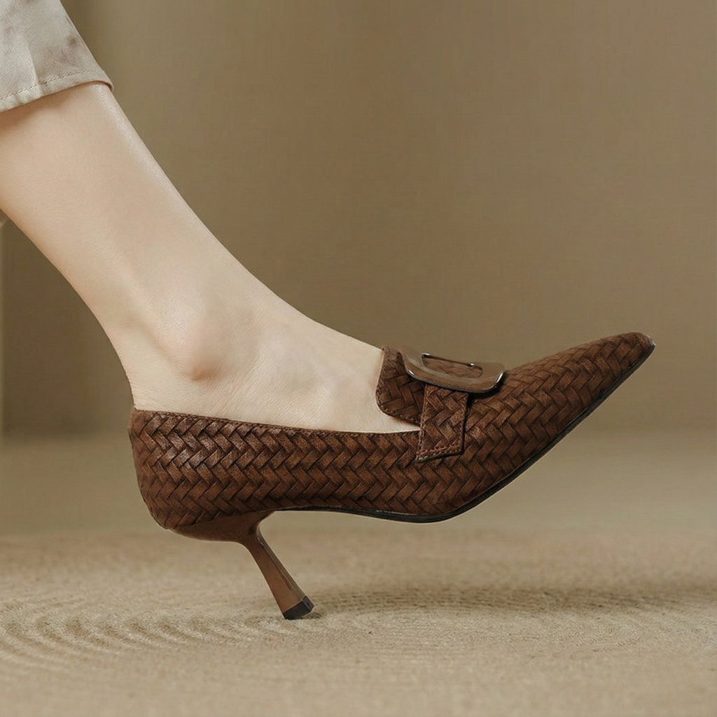 Élia - Escarpins Tressés à Boucle
