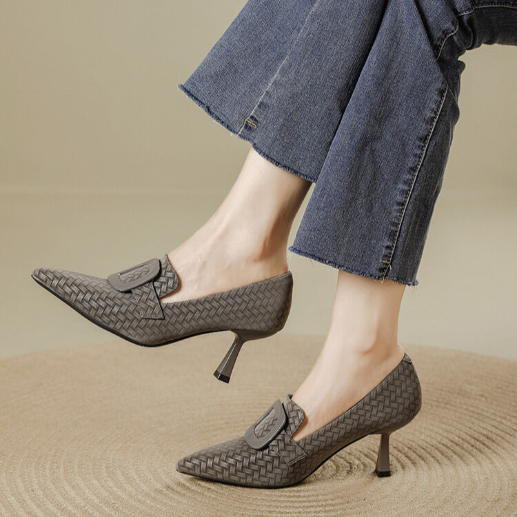 Élia - Escarpins Tressés à Boucle
