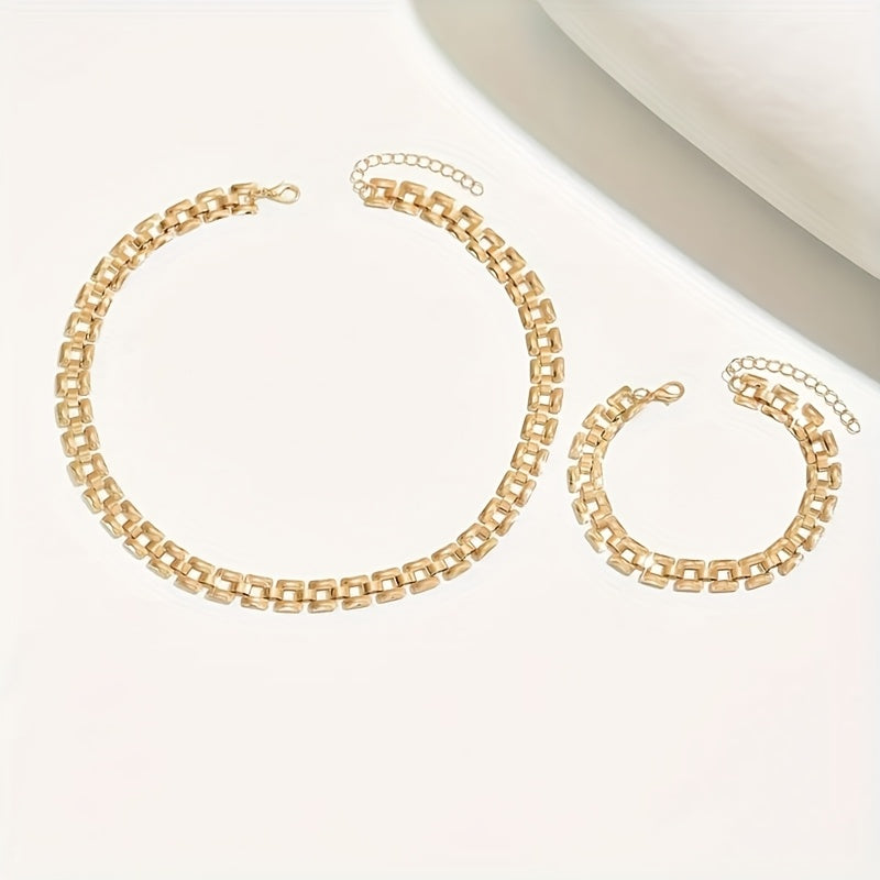 Bertille™ | Set Collier & Bracelet Boucle Carrée