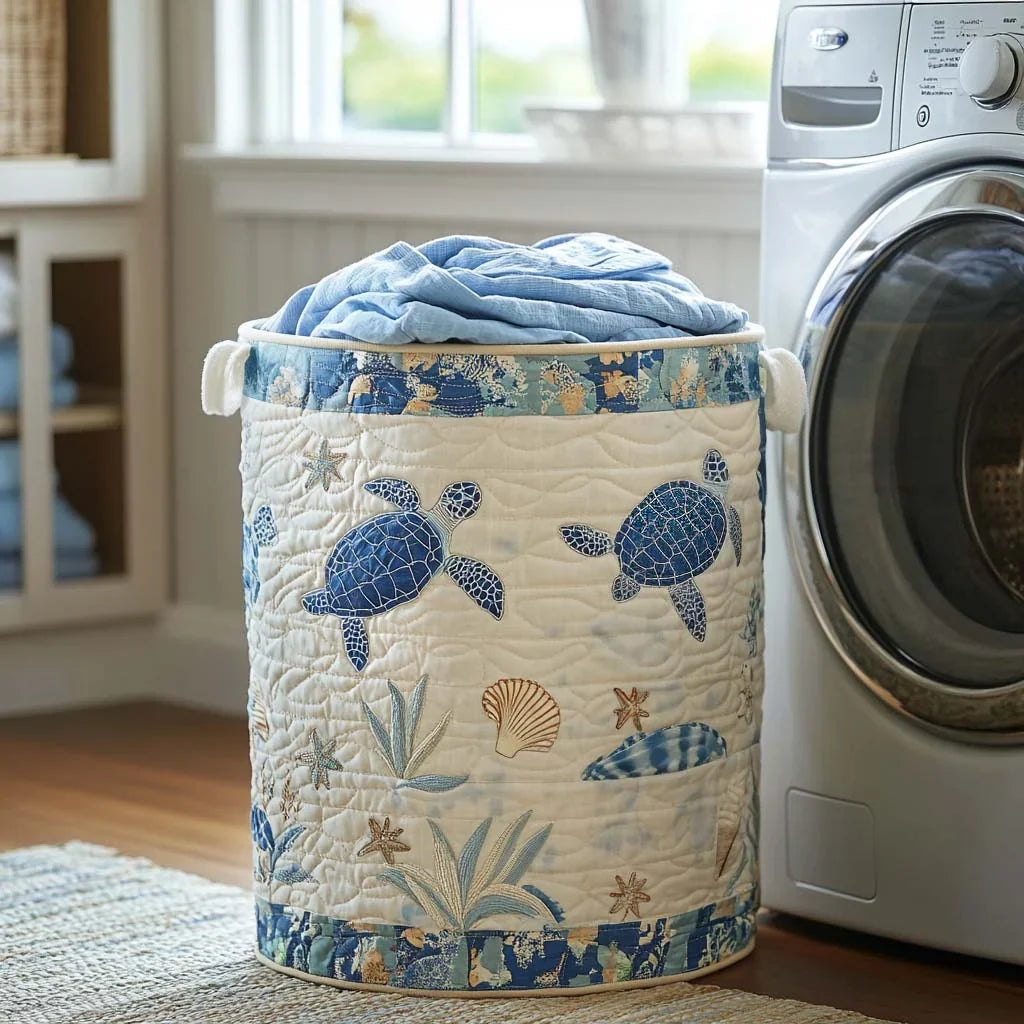 Crique des Tortues Bleues | Panier à Linge Matelassé