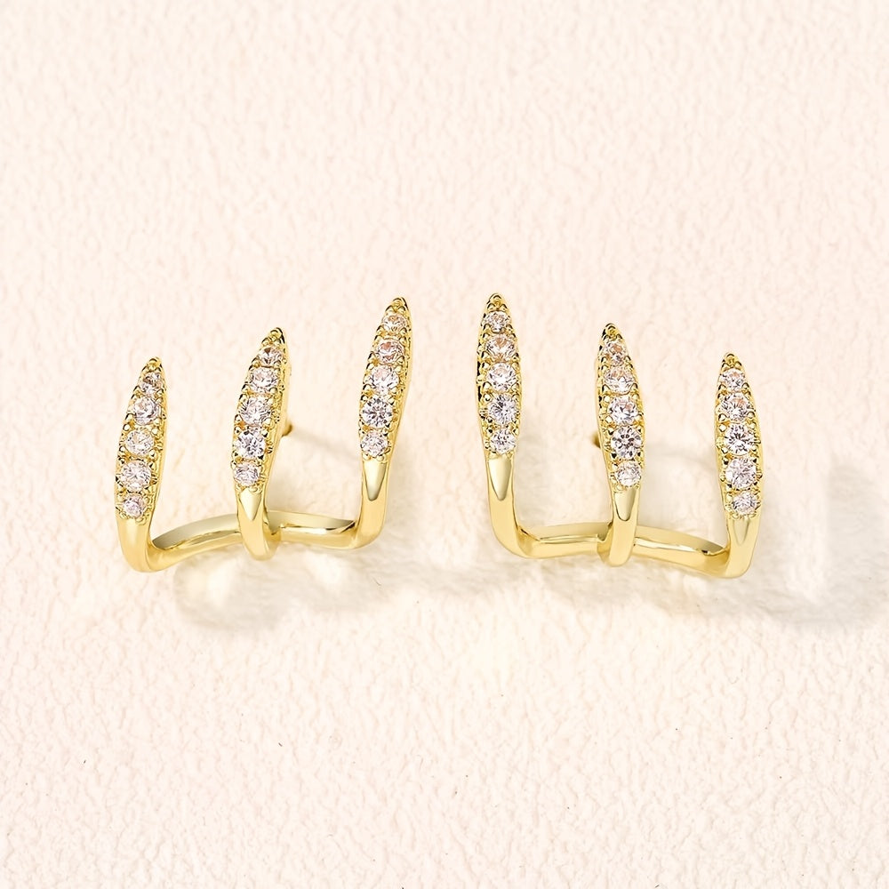 Astrid | Boucles d'Oreilles Triples Élégantes