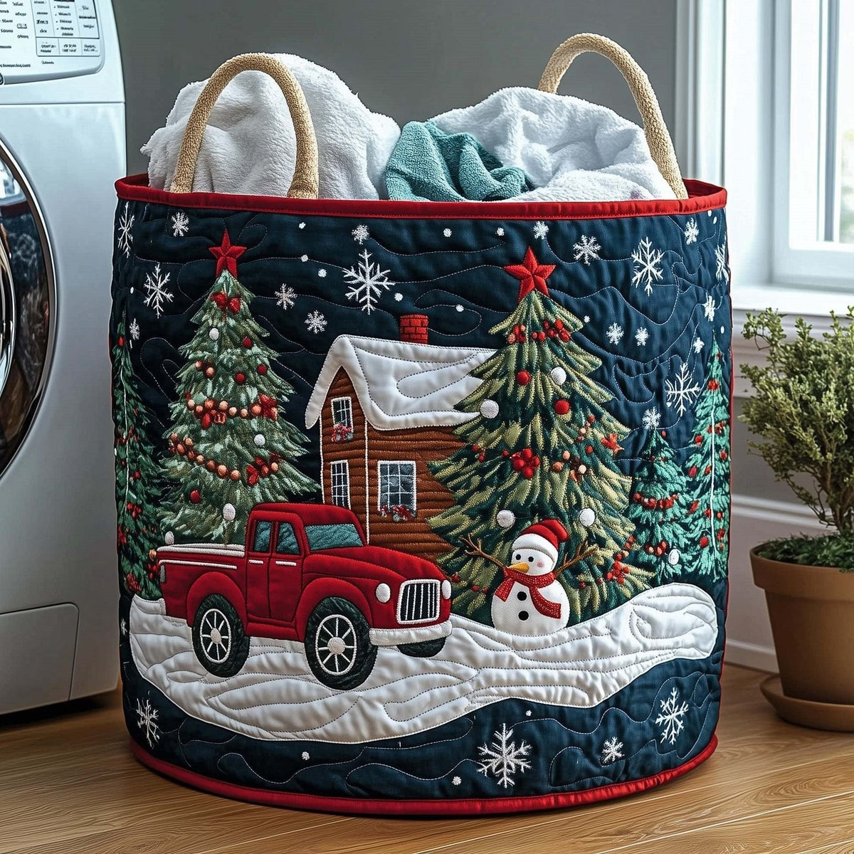 Pick-up du Chalet de Noël | Panier à Linge Matelassé