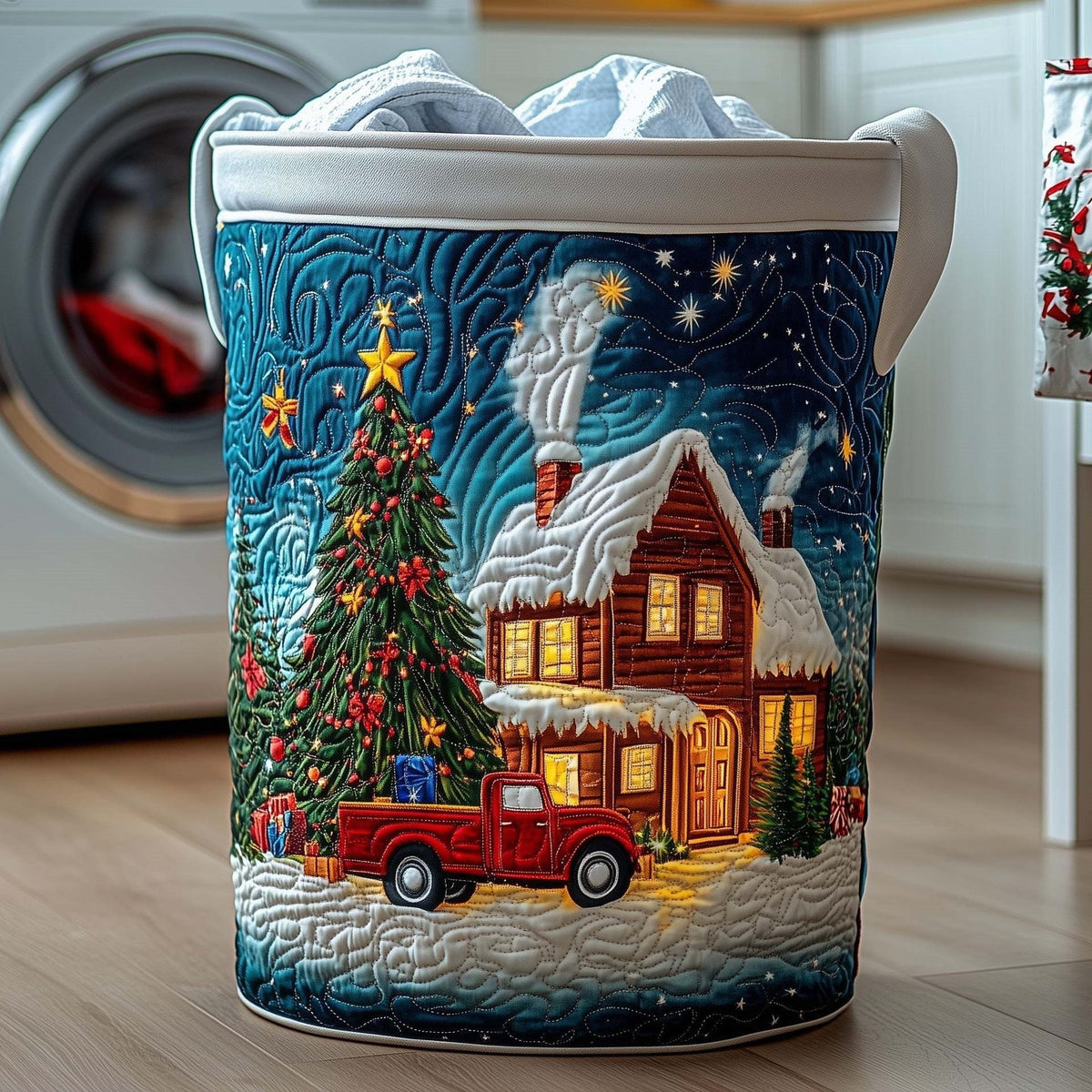 Chalet Lumineux du Réveillon | Panier à Linge Matelassé