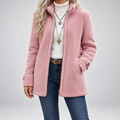Sandrine | Veste Zippée à Col Montant Effet Laine d'Agneau