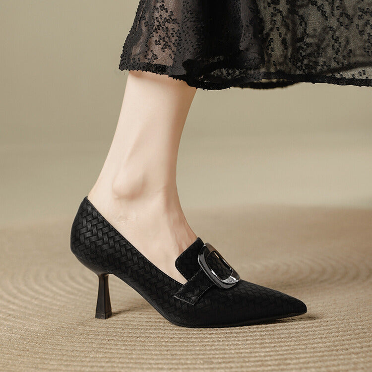 Élia - Escarpins Tressés à Boucle
