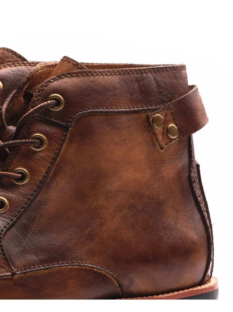 Damien | Bottines à Lacets en Cuir