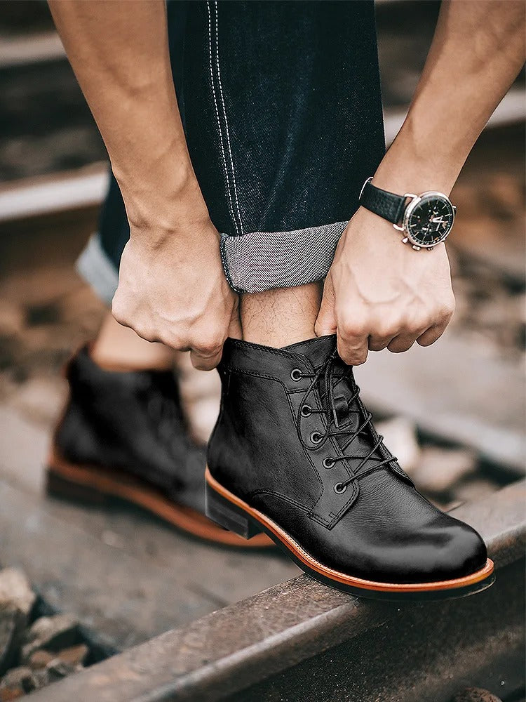 Damien | Bottines à Lacets en Cuir