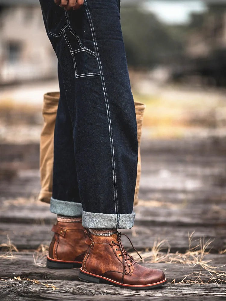 Damien | Bottines à Lacets en Cuir