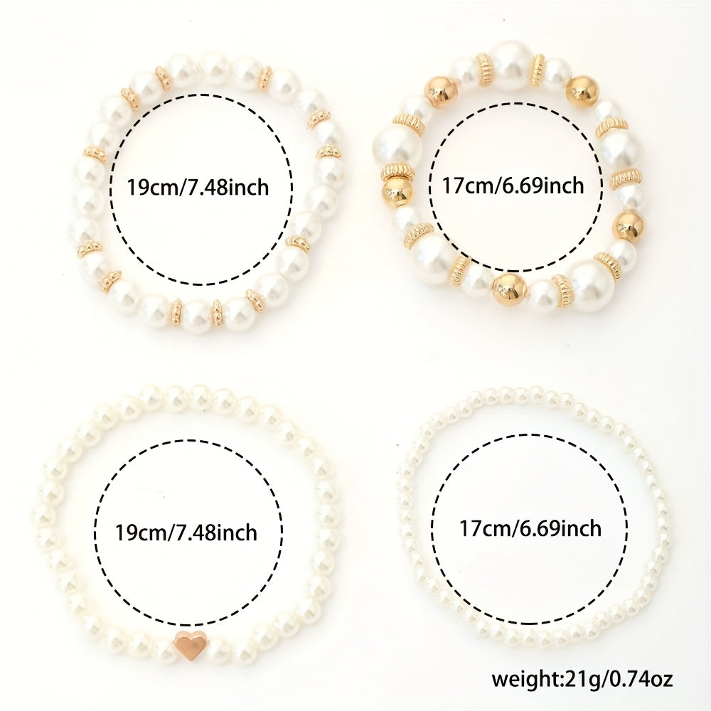 Camille™ | Set de Bracelets Perles et Cœur
