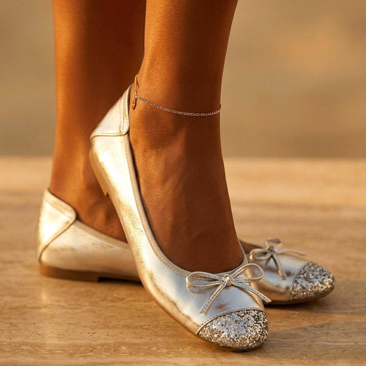 Nadia - Ballerines en Velours à Nœud