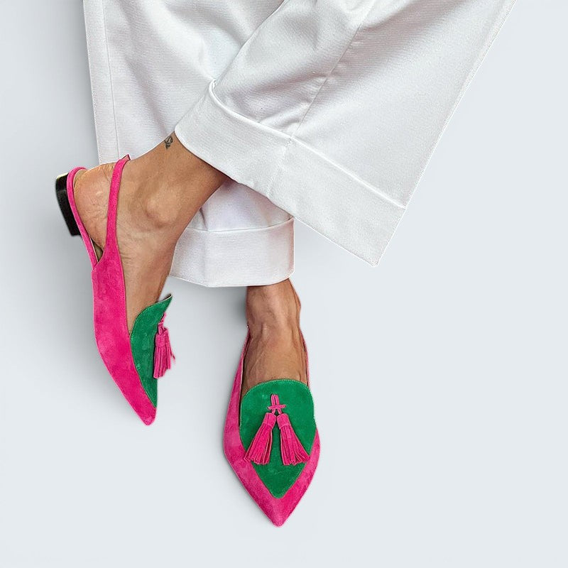 Blanchette | Ballerines à Franges avec Bride Cheville