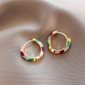 Édith | Boucles d'Oreilles Élégantes en Émail Doré