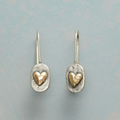Micheline | Boucles d'Oreilles Cœur Argentées et Dorées