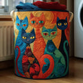 Club des Chats aux Couleurs Précieuses | Panier à Linge Matelassé