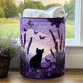 Rêves de Chat Lavande | Panier à Linge Matelassé