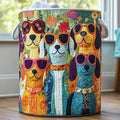 Chiens à Lunettes de Soleil | Panier à Linge Matelassé